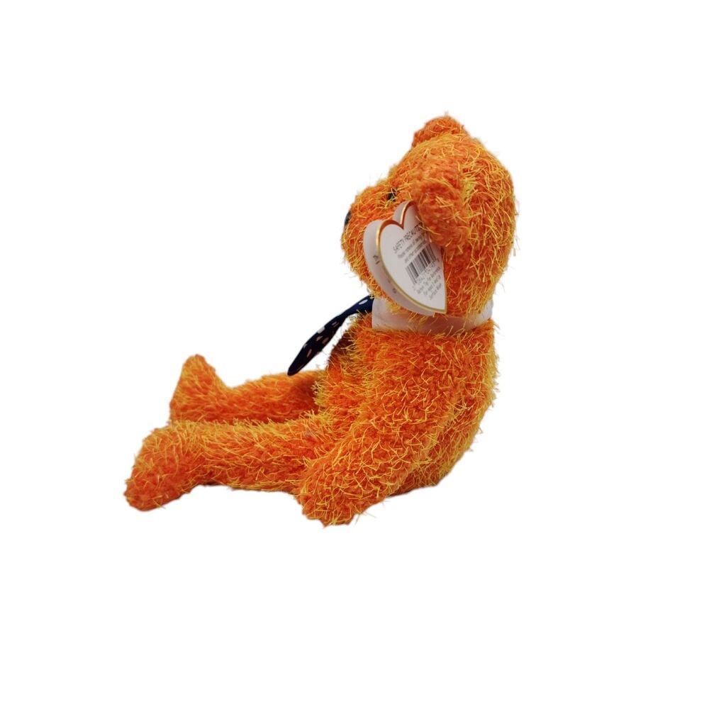 Ty Beanie Baby Pappa Bear Orange 2002 MWMT Father's Day Retired 04593 with Tie - Picture 6 of 11